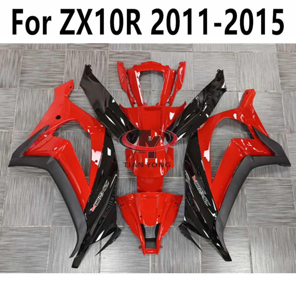 Motorcycle For Kawasaki ZX10R 2011-2015 ZX 10R Full Fairing Kit Injection Bodywork Cowling Bright red black printed letters