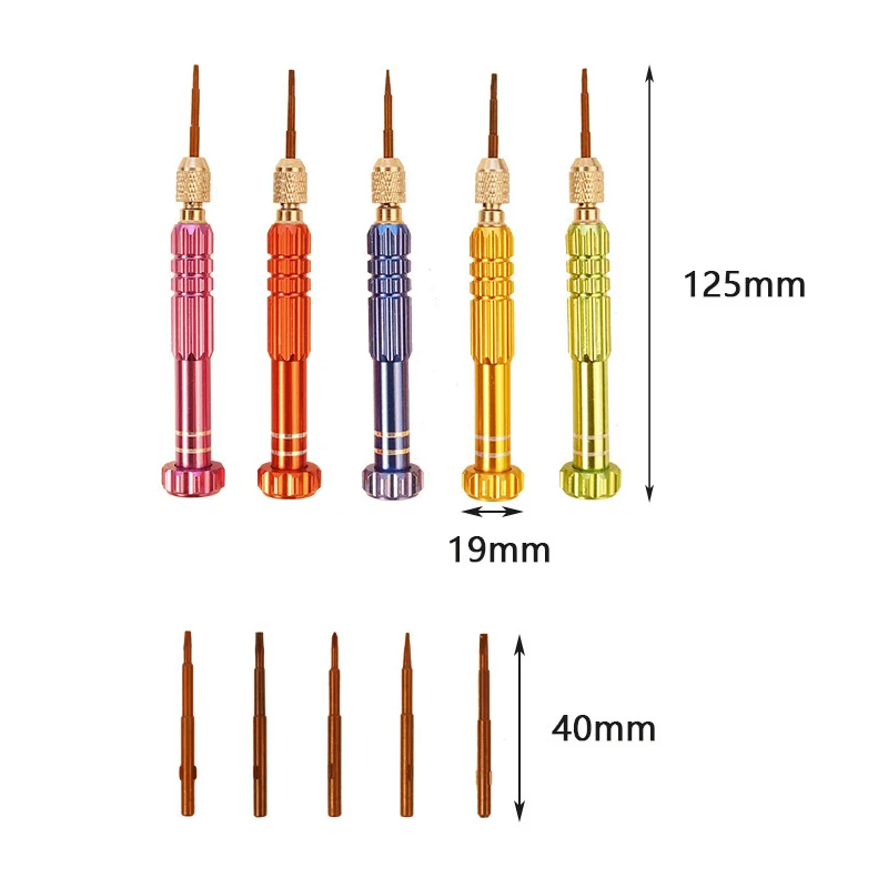 Mini Screwdriver Set 5 in 1 Aluminum alloy Disassembly Key Screw driver For DIY Mobile Iphone Repair Samsung Sony Hand Tools