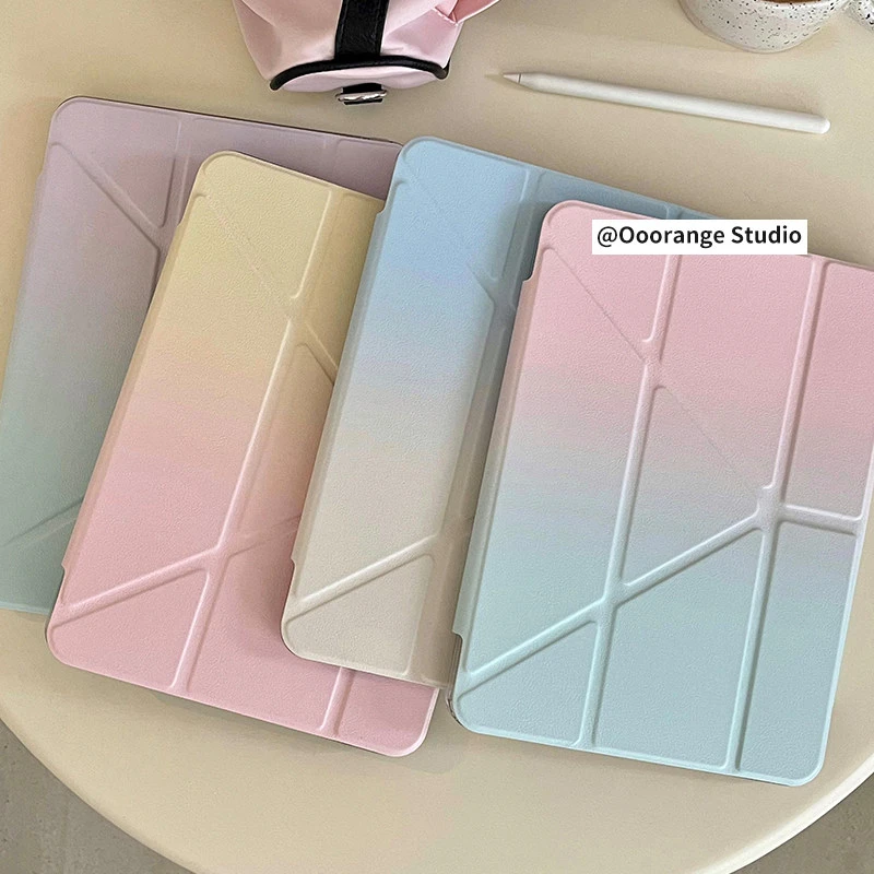 Ins Colorful Gradient Dopamine Y2K Cover For iPad Pro 13 11th M5 M4 12.9 A16 10 8 7 9th 10th Air 11 M2 M3 Mini Split Tablet Case