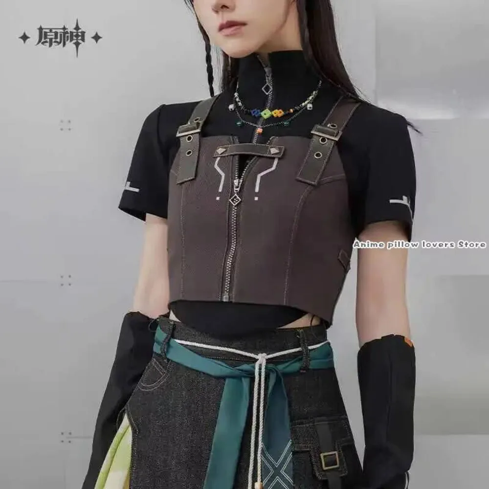 

Original Official Mihoyo Genshin Impact Kinich Theme Impression Serie Splicing Short Vest Cosplay Gifts