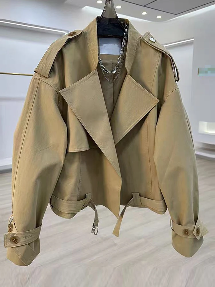 

Осеннее новое повседневное свободное длинное пальто Sve с воротником Briti Sle, женское пальто, модный топ, свободный крой