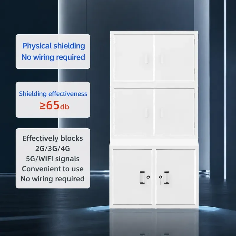 Shielding Cabinet for Mobile Phone Signal Blocking in School Exam Rooms with 5G WiFi Storage Locker and Lock