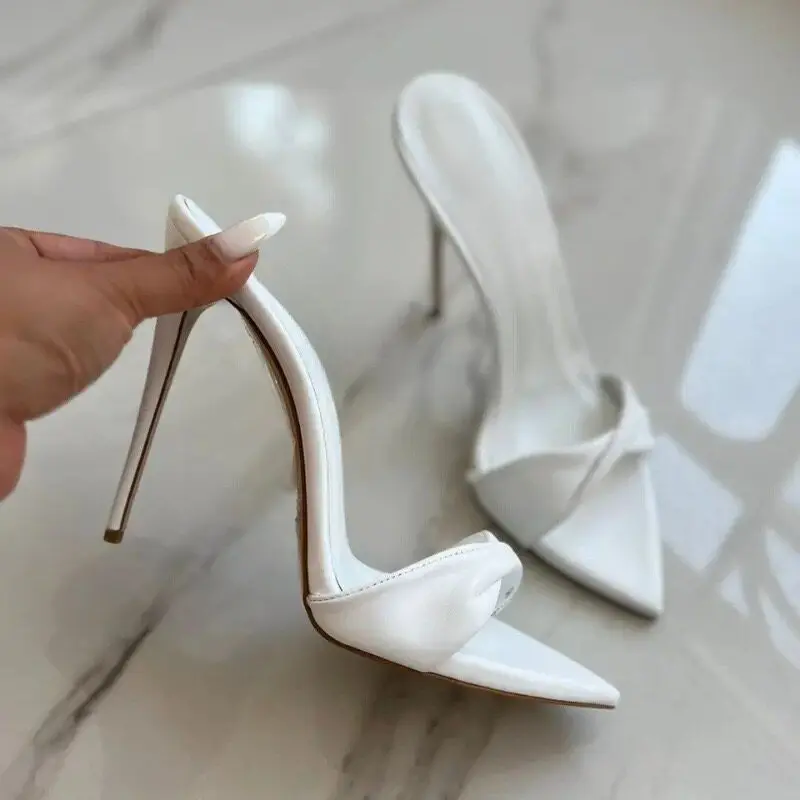 Yuejinlong Sexy 10cm 12cm Stiletto Peep Toe Mules Plissierte Faltbare High Heels Sandalen Übergrößen 33-46 Modische Partyschuhe 2026