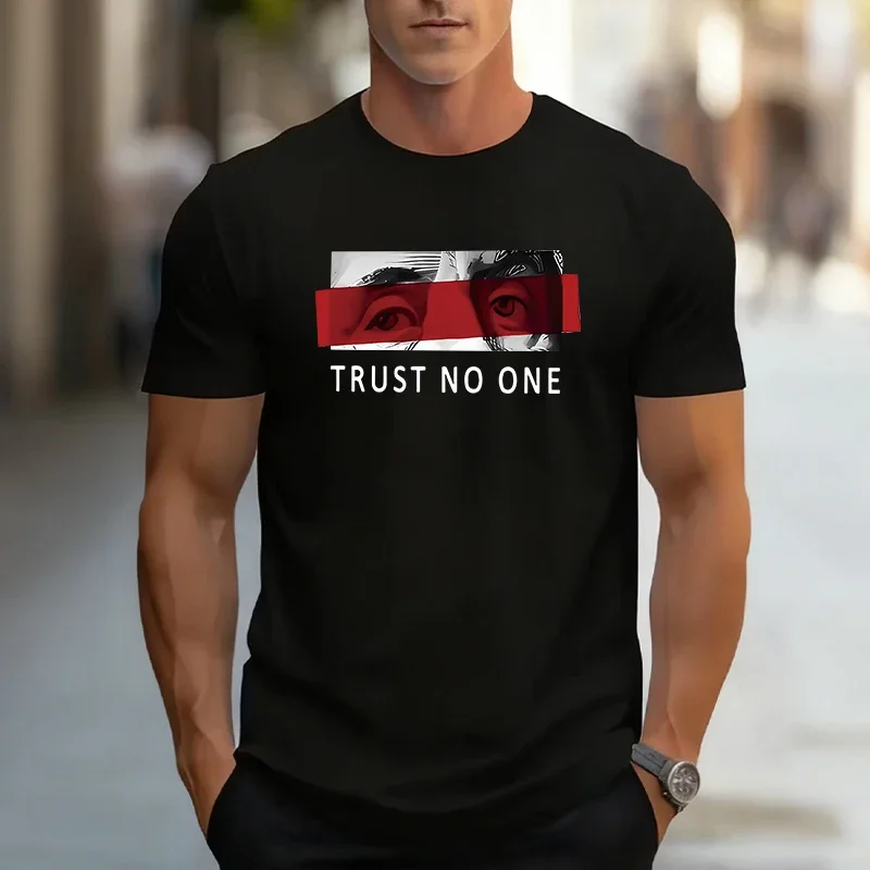 Trust on One T-shirt for Man High Quality 100% Cotton Short Sleeve O-neck Top Urban Casual Cool Tees Spring Summer Men's Clothes