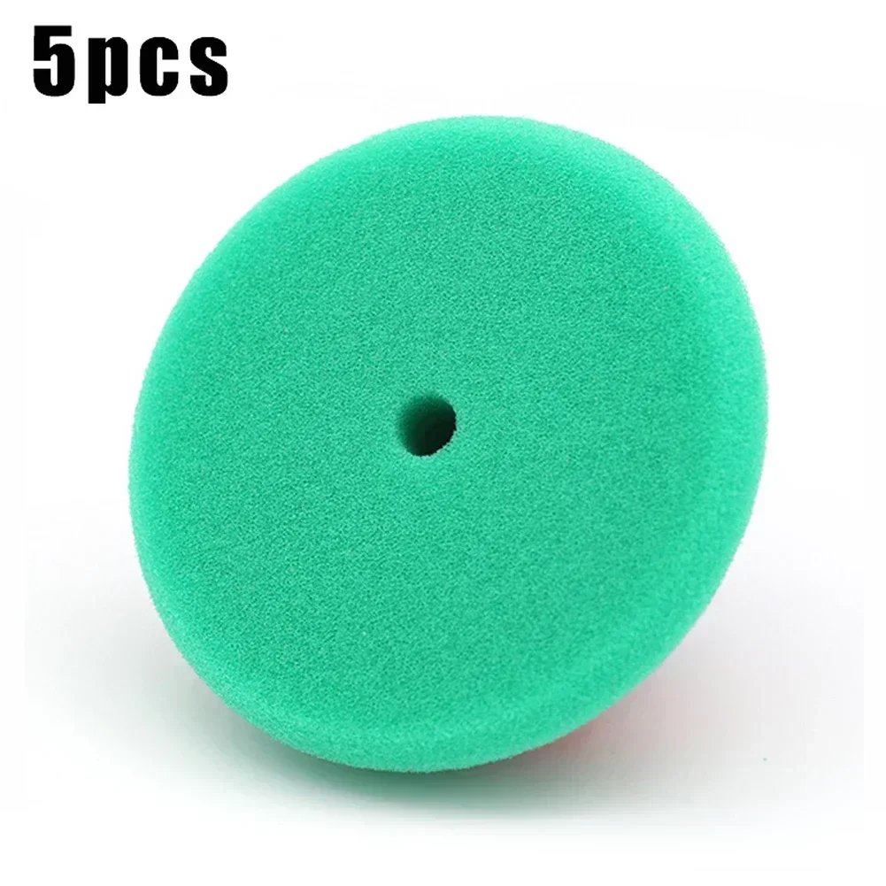 5Pcs 3inch 100mm Car Polishing Disc Buffing Waxing Pad Sponge Polishing Foam Pads For RO/DA Car Polisher Drill Adapter