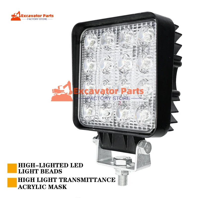 LED working light headlight Driving Lamp Running 48W for Agricultural machinery Tractor Excavator Reaper Harvester Bulldozer