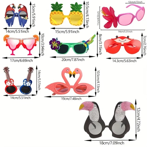 Imagen 2 del producto Divertido juego de gafas hawaianas, accesorios divertidos de fiesta de verano para niños, recuerdos, fiesta temática de playa hawaiana, suministros de decoración de cumpleaños