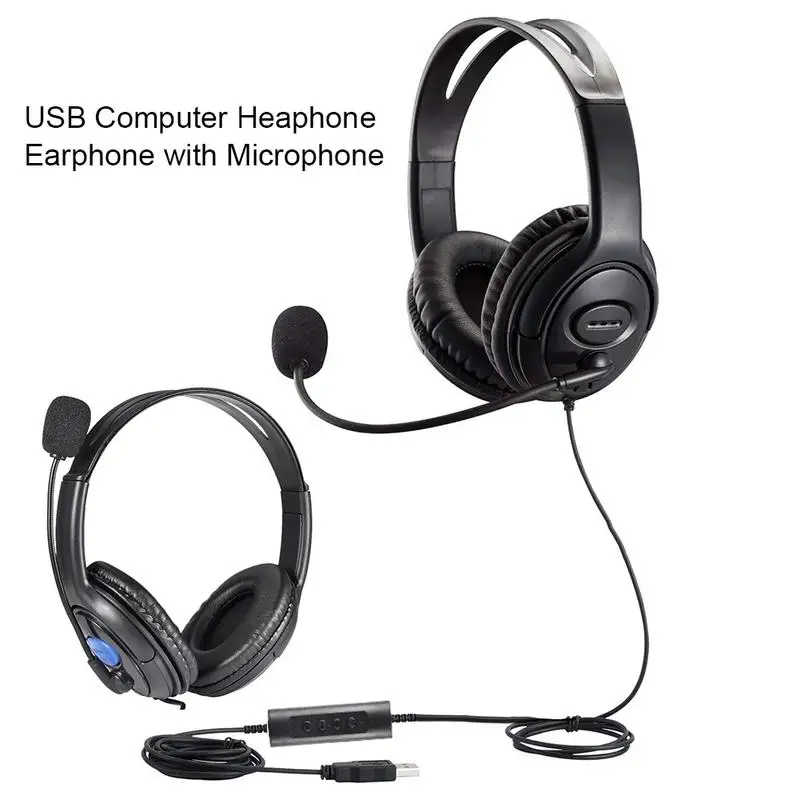 Mute Function Call Center USB Headset Computer Heaphone With Microphone Business Headset Wired Headphones For Laptop PC