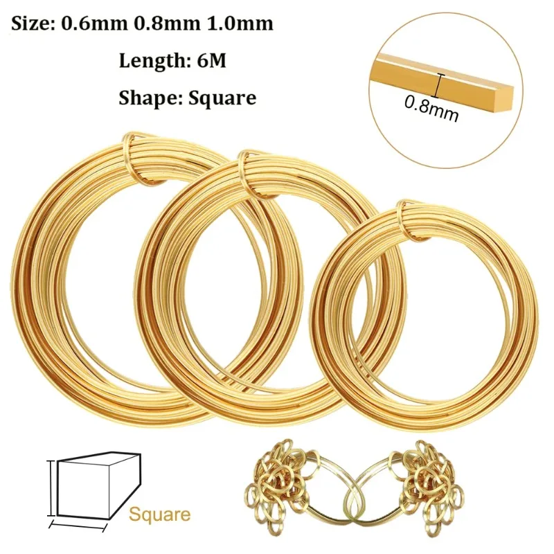 

Diameter0.6-1mm square copperen wire soft wire anti-rust craft jewelry wire for jewelry DIY bracelet earrings copperen