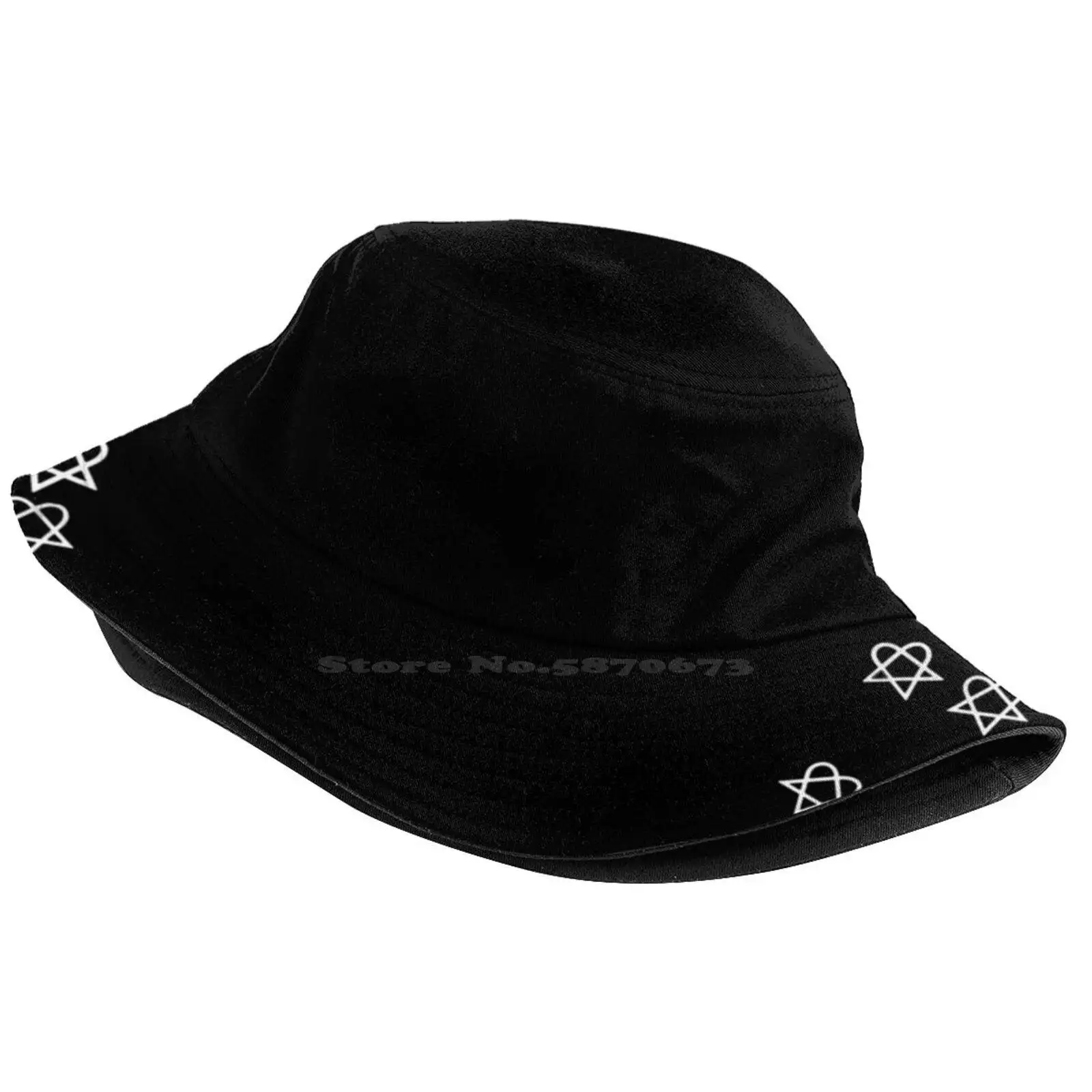 Heartagram Shower (White) Sun Cap Fisherman Hat Bucket Hats Him His Infernal H I M Heartagram Love Metal Ville Valo