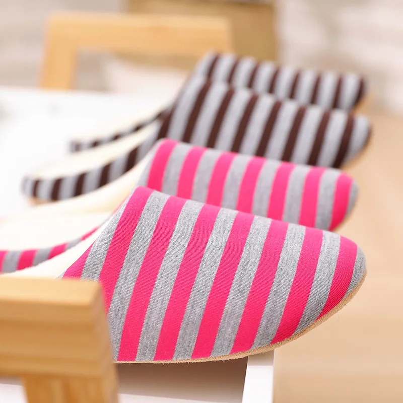 Women Slippers Home Soft Striped Flats Indoor Light Comfort Floor Shoes Men Silence Slides Bedroom Japanese Style Flip Flops