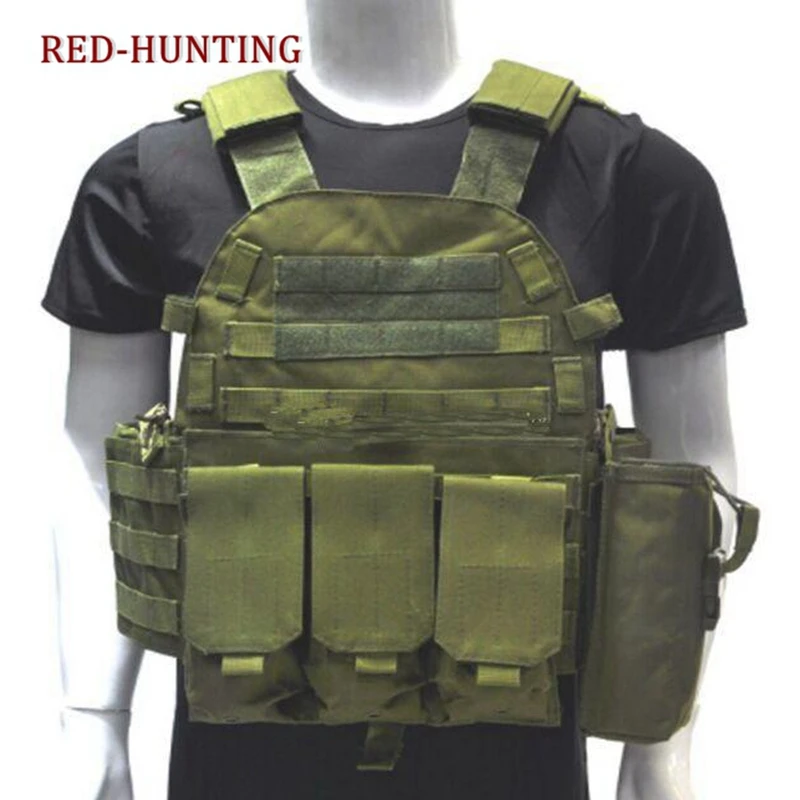 

Utility Camouflage Molle Hunting Paintball Men's Vest Tactical Military Vest with PortableMagazine Pocket Holder Outdoor Gear