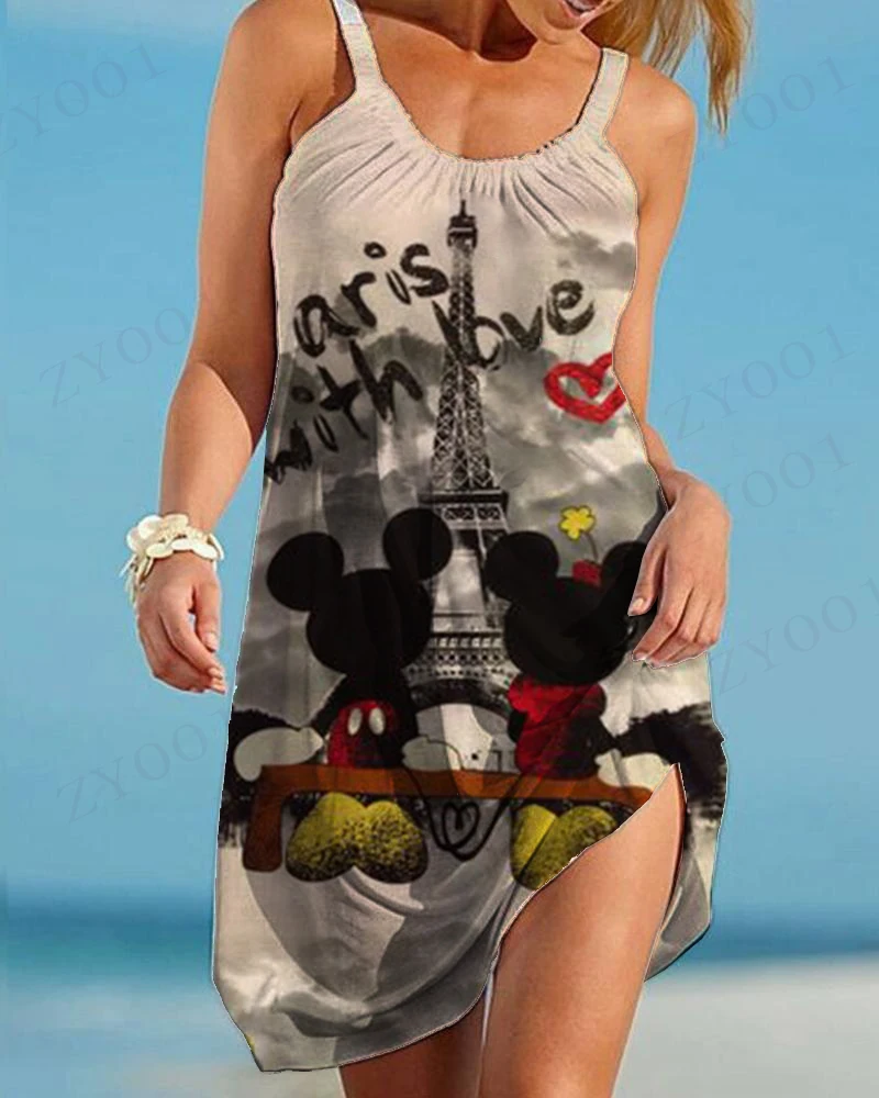 Sukienka kobieta Disney Streetwear kobiety letnia sukienka kobiety eleganckie luksusowe sukienki Verano Chic Point suknia wieczorowa spódnice Mickey