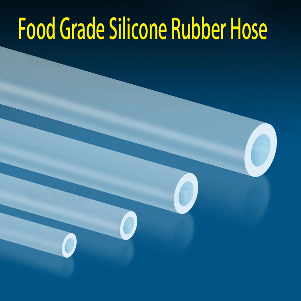 Food Grade Silicone Rubber Hose, Transparent Flexible Silicone Tube, Diameter 4 ~50mm, Clear Tube, 1Meter