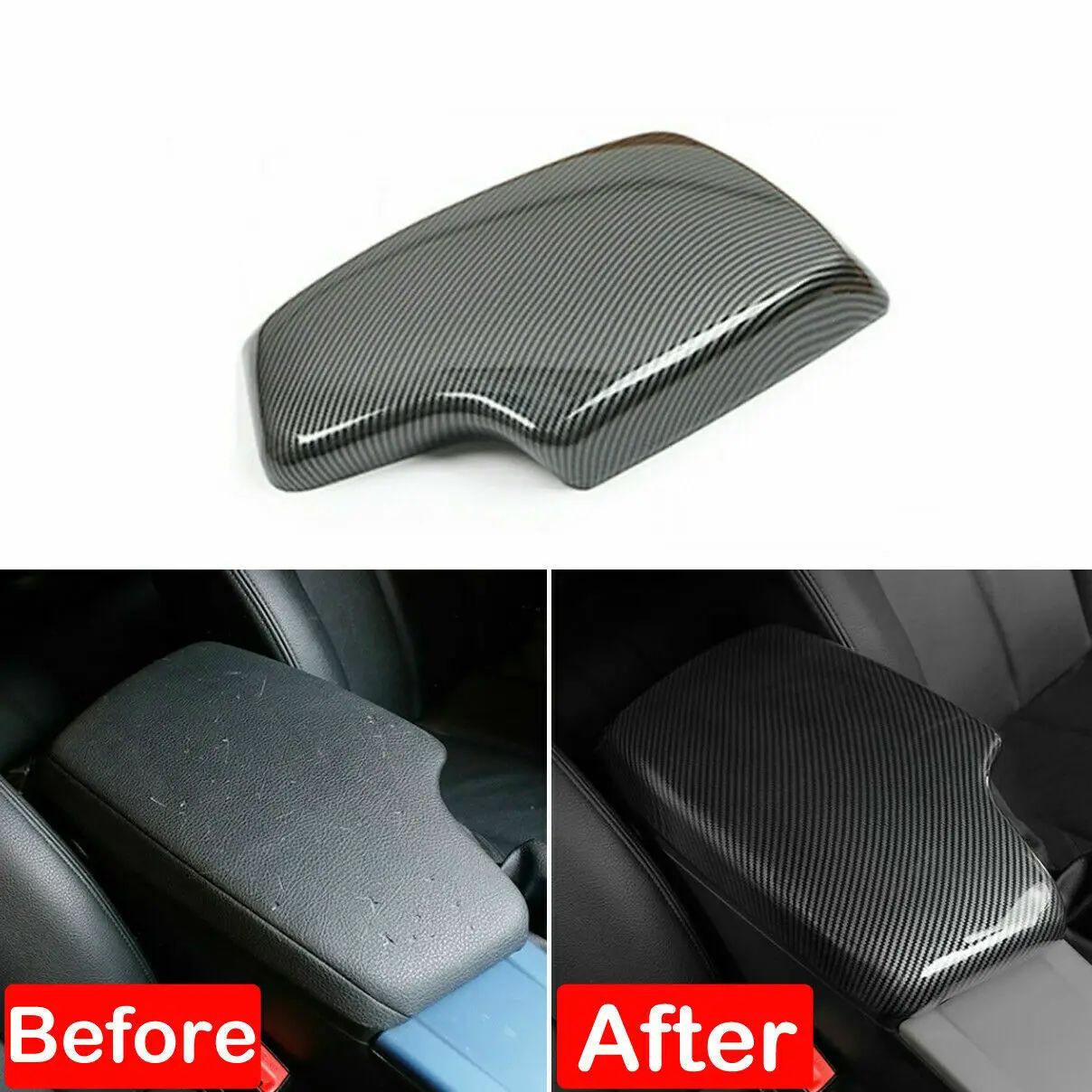 LHD Carbon Fiber Armrest Console Box Panel Cover Suitable For BMW F30 F31 F32 F33 F34 F36 320i 325i 328i 2012-2018