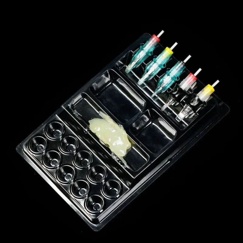 100PCS Disposable Tattoo Ink Tray Needle Cartridge Holder Pigment Cup Plate Multifunctional Tattoo Accessory Artists Supplies