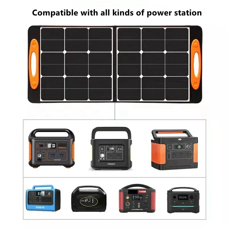 YYHC SolarSaga 100W Solar Cell Charger with USB Outputs Portable Foldable Solar Panel for 240/300/500/1000w Power Station Phone