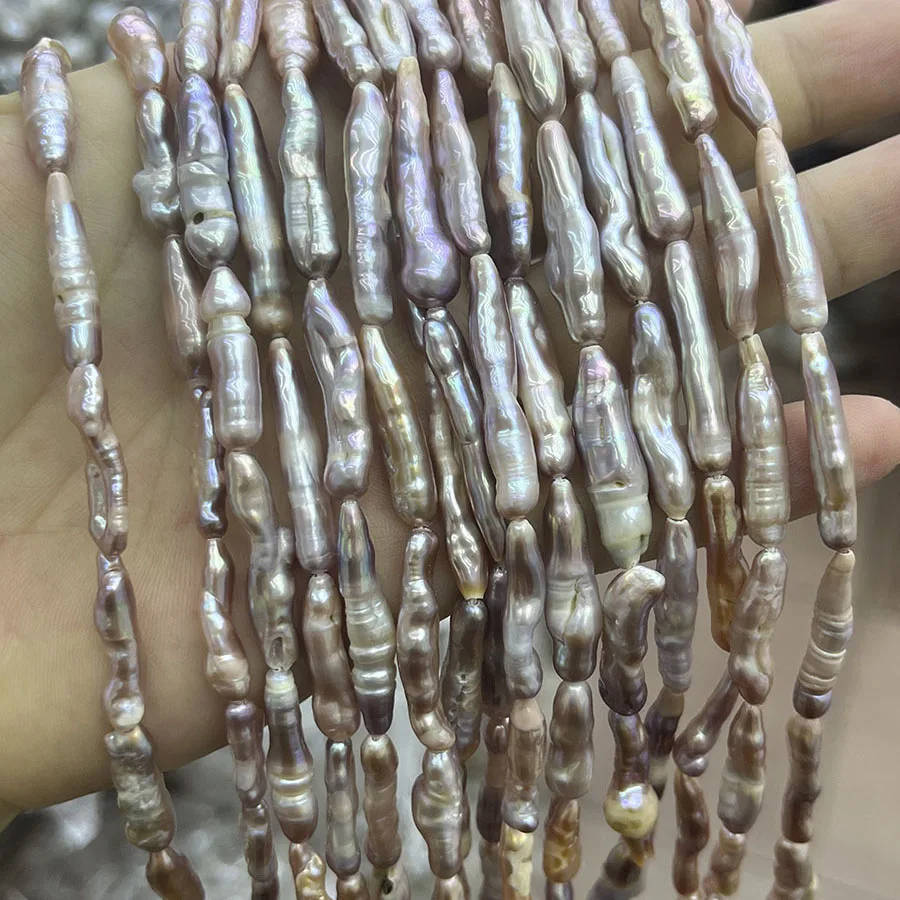 

Natural Color Freshwater Toothpick Pearls Irregular Shape Bead Loose Spacer for Jewelry Making Diy Bracelet Necklace 15''6-22mm