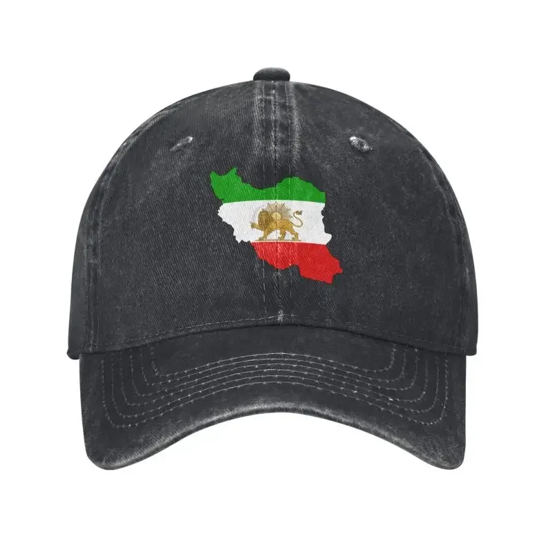 Custom Cotton Flag Of Iran Map Baseball Cap for Men Women Adjustable Lion and Sun Dad Hat Streetwear