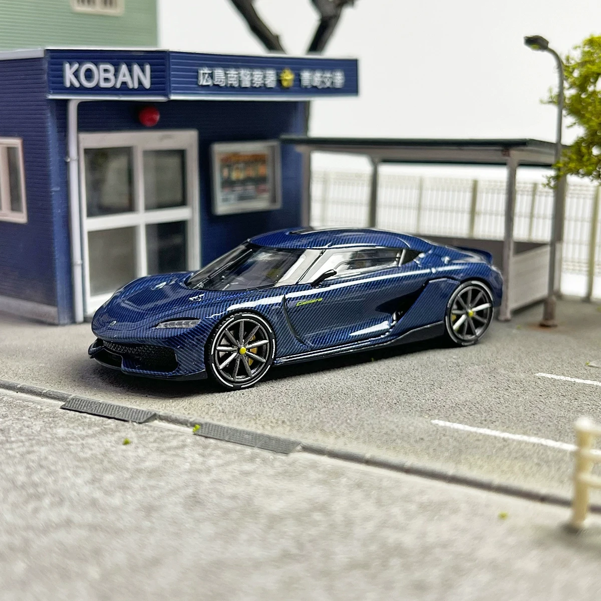 Newly Stocks TPC 1/64 Diecast Model Car Koenigsegg Gemera Carbon Blue In 2024