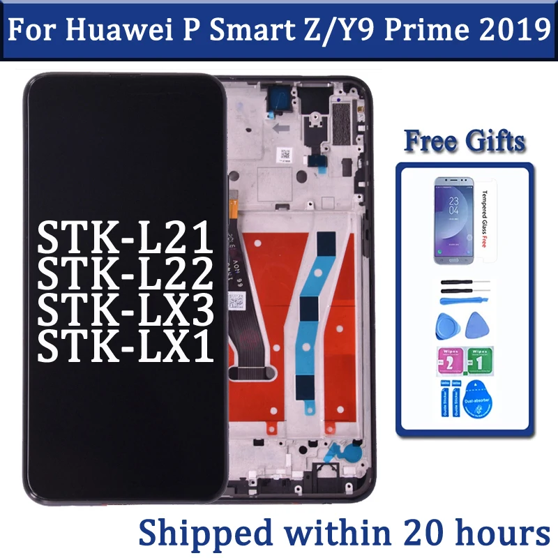 For Huawei Y9 Prime 2019 LCD Display Touch Screen Digitizer Assembly Frame For Huawei P Smart Z lcd