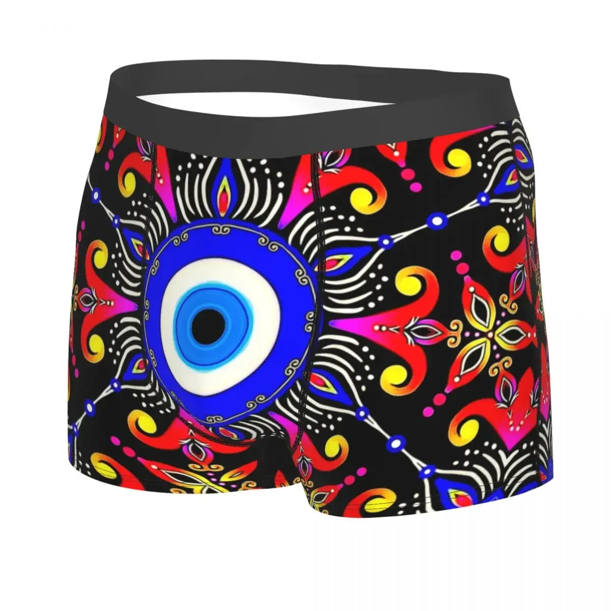 Mediterranean Evil Eye Underwear Breathable Turkish Amulet Culture Boxer Briefs Shorts Panties Soft Sexy Underpants For Homme