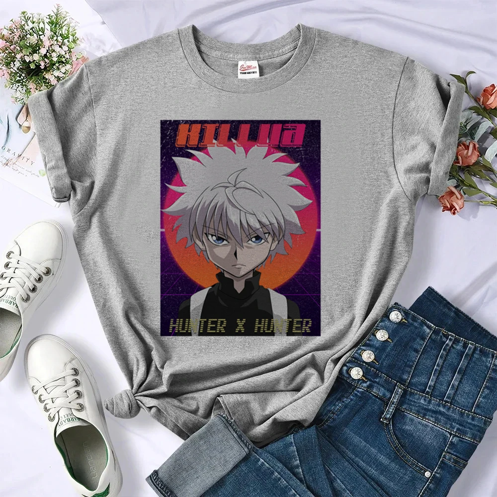 Hunter x Hunter tshirt femme grunge 2000s party gothic gyaru tshirt manga japanese Retro kawaii Psychedelic