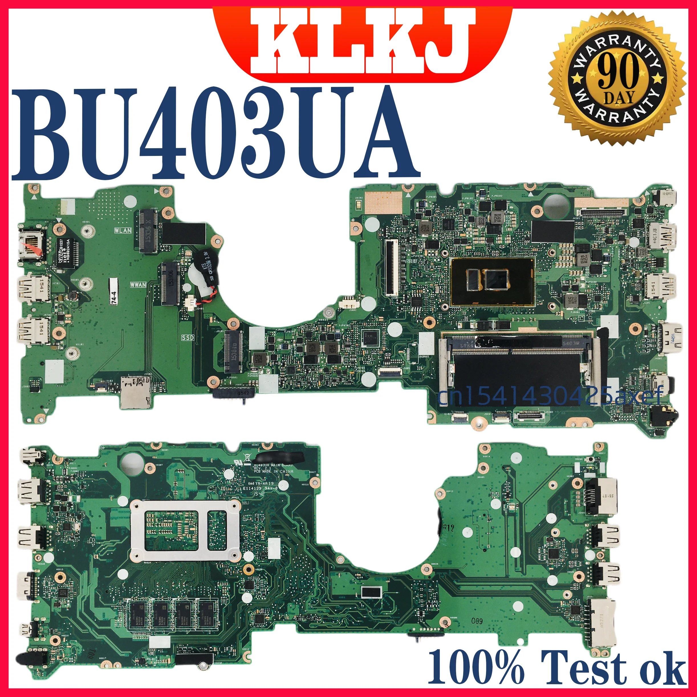 Placa madre de portátil BU403UA para ASUS ExpertBook BU403U B8430UA B8438UA. Placa base de notebook i7-6500U i5-6200U i3-6006U/i3-6100U 4GB