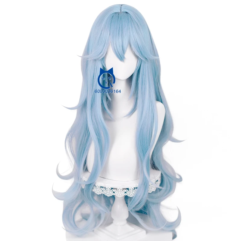 Anime EVA High Quality Ayanami Rei New Arrival Cosplay 100cm Long Blue Curly Hair Heat Resistant Synthetic Hair Party Comic Con