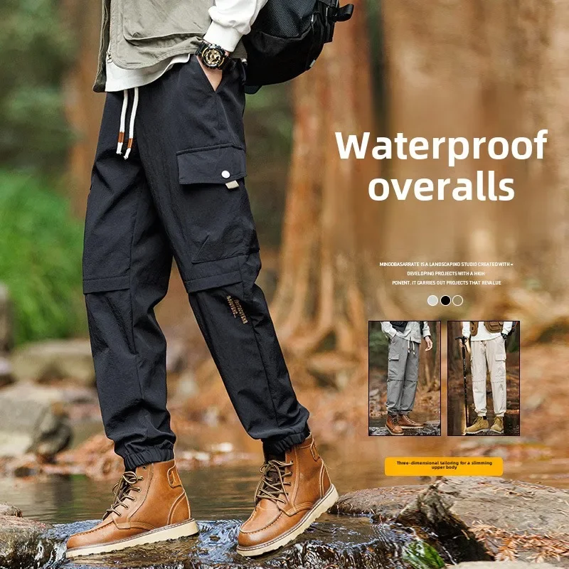 

Водонепроницаемые американские комбинезоны, мужские летние новые модные свободные спортивные повседневные брюки десантника с несколькими карманами на щиколотке