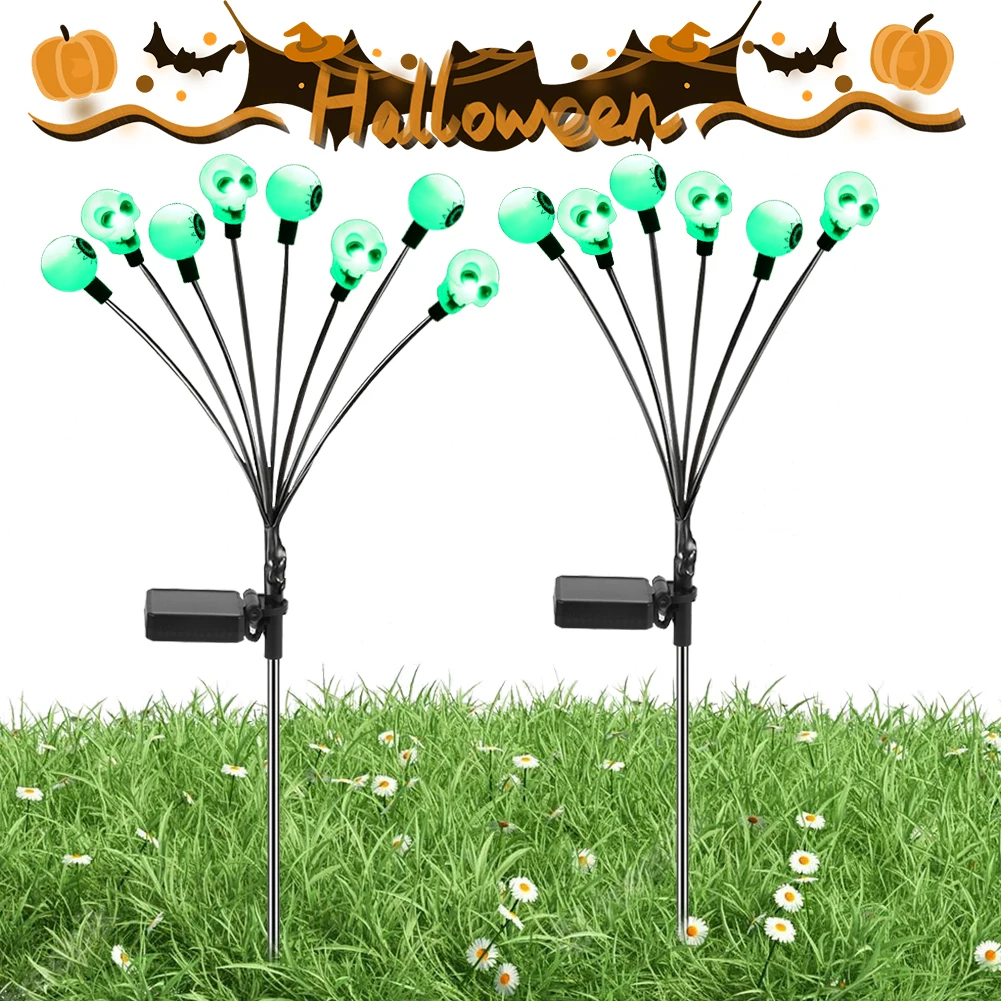 

2 Pack Solar Swaying Garden Lights with Eyeballs IP65 Waterproof Halloween Frightening Decor Lights Outdoor Halloween Decoration