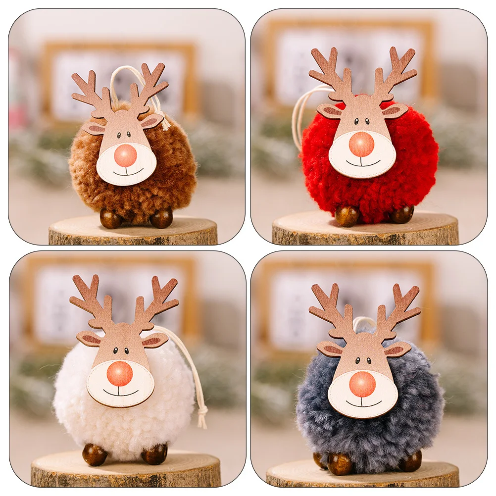 

4Pcs Elk Pendant Xmas Tress Pendant Fashion Lovely Design Christmas Elk Pendants Tree Hanging Ornaments Holiday Decorations