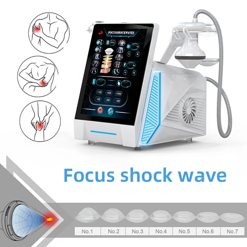 Máquina portátil de terapia de ondas de choque de primera calidad, fisioterapia ESWT enfocada, alivia el dolor, estimula la circulación sanguínea, curación