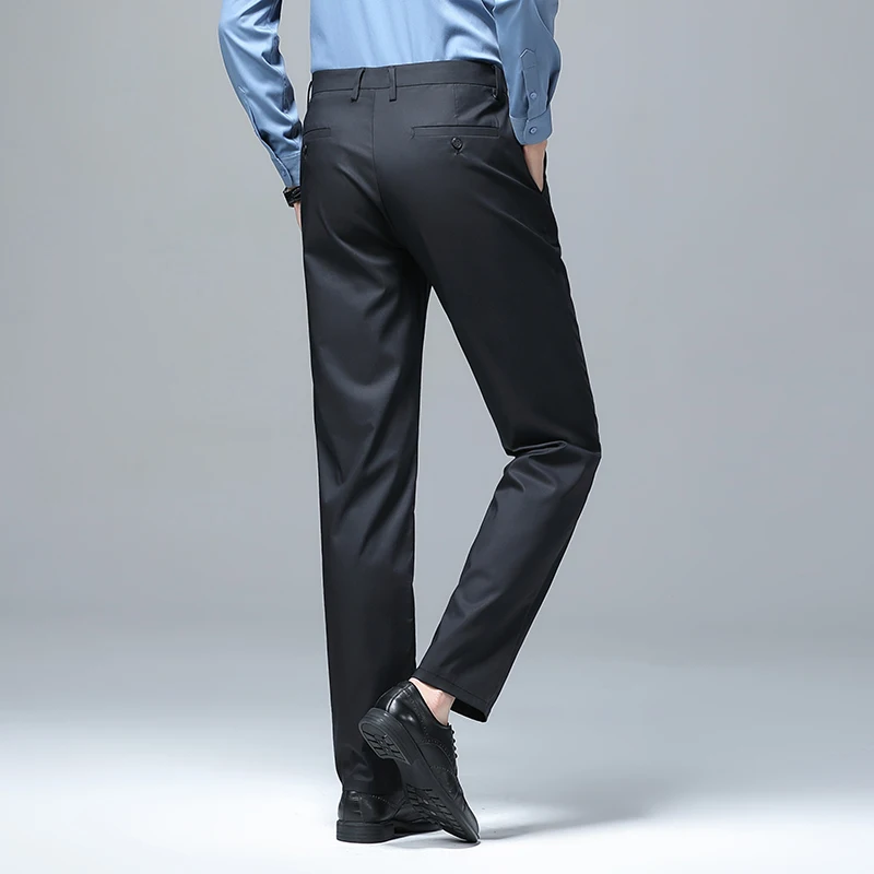 New Spring And Summer Fashion Versatile Comfortable Breathable Smooth And Stylish Pants For Men'S Casual Business Trousers