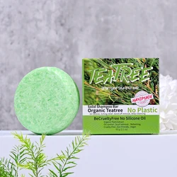 Natural organic tea tree essential oil soap, solid shampoo stick, handmade soap for oil control, stain removal, and hair care
