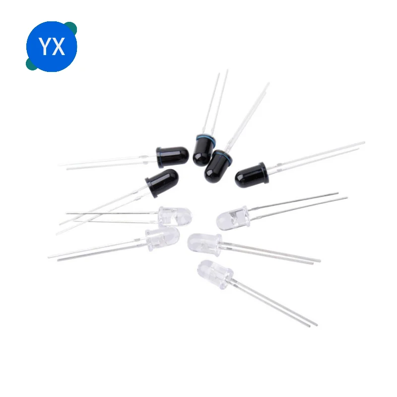 500PCS 3mm 5mm Photosensitive Receiving Diode LED Photoelectric Sensor Switch Natural Light To Accept Light Brightness Detection