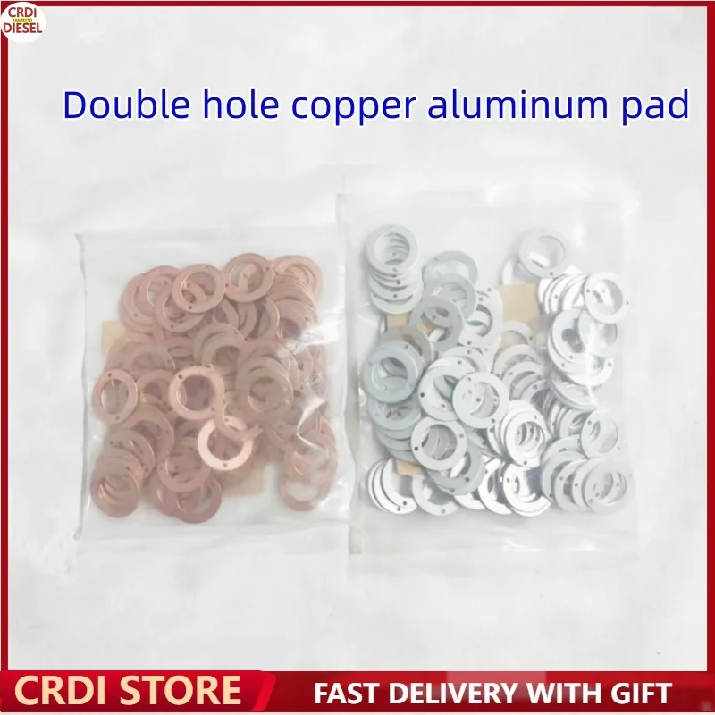 

100pcs12*19*1 2Hole Diesel Common Rail Injector Nozzle Gaskets Aluminum Washer for Toyota Nissan Mitsubishi 23654-64010 MD068355