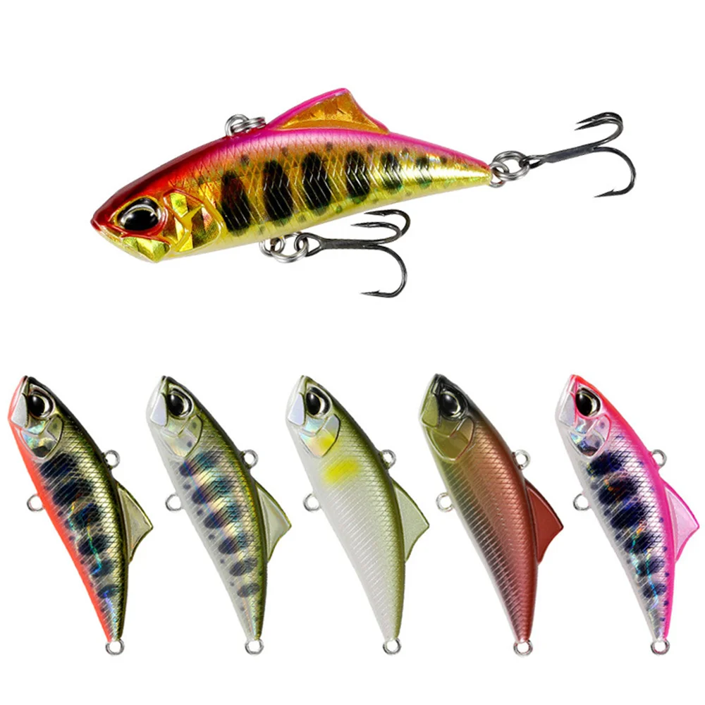 1Pcs 45mm/5.3g VIB Fishing Lure Wobbler Vibration Artificial Hard Bait Treble Hooks Bass Pike Pesca Winter Ice Fishing Tackle