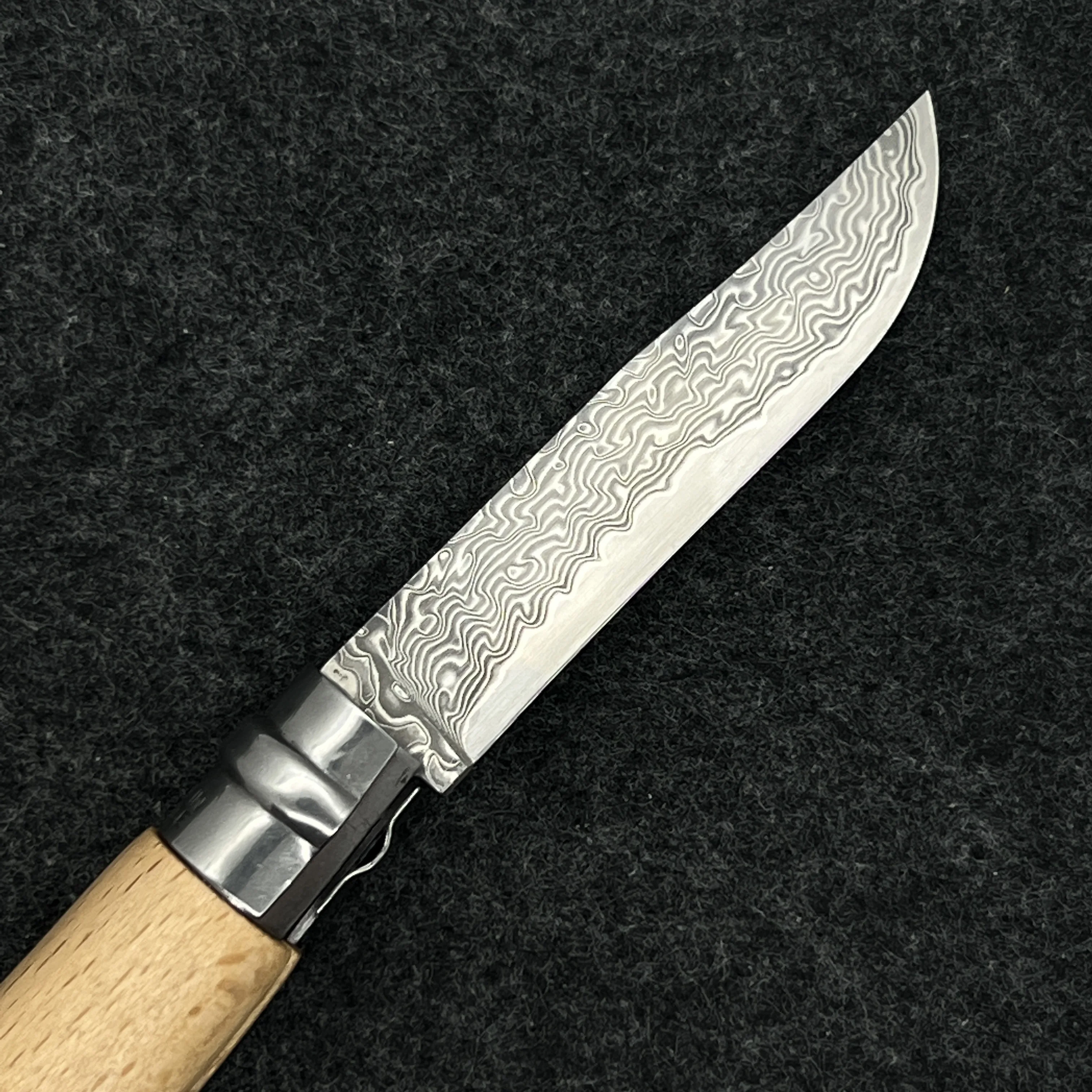 VG10 Core Damascus Steel Replacement Blade Custom Made For Opinel No.8 #8 Folding Knife DIY Accessories MOD