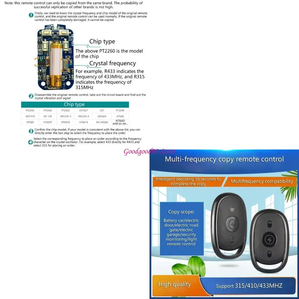 

315/433/430MHZ Clone Remote Control Wireless Duplicator Gate Openner