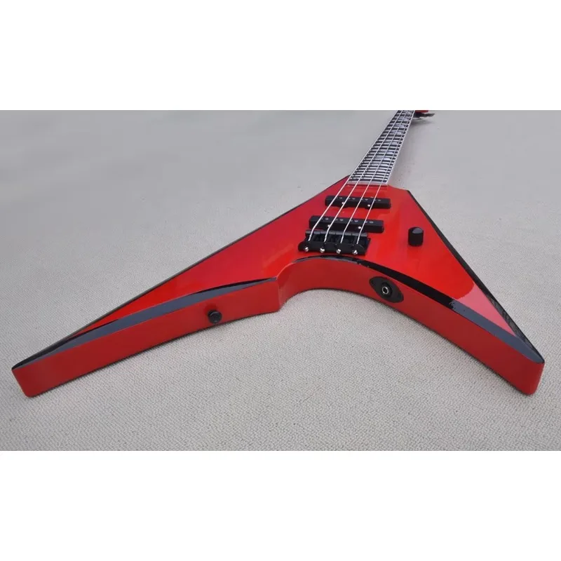 Wholesale Electric Bass Guitar Unusual Shape Electric bass red 4 strings Bass Guitar
