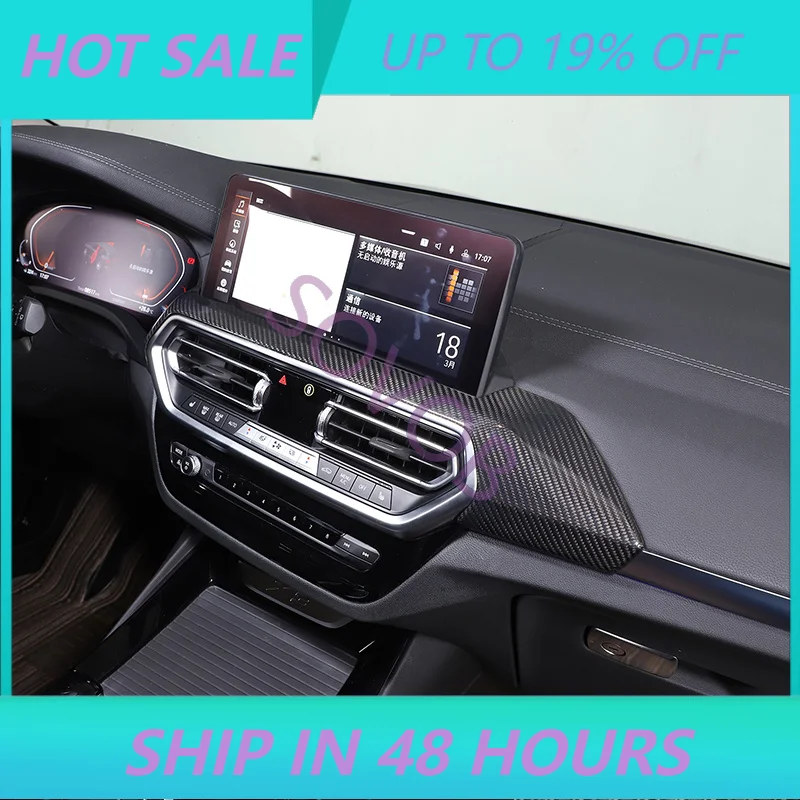 For BMW X3 X4 G01 G02 22-23 Real Carbon Fiber Car Center Console Decoration Panel Cover Interior Car Accessories