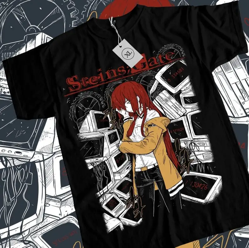 Steins Gate T-Shirt Kurisu Makise Girl Kawaii Waifu Anime Shirt Tee All Size