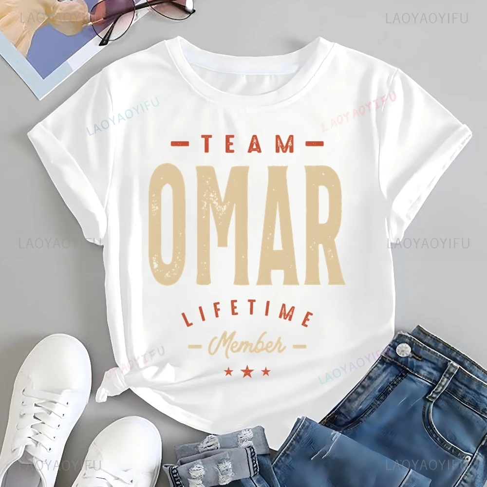 TEAM OMAR LIFETIME Membeh Printed T-shirt Top Omar Rudberg Trend Harajuku Short Sleeved Unisex Shirt Pattern Large T-shirt