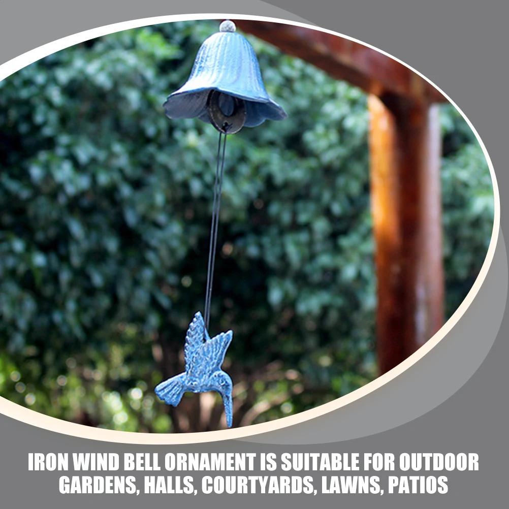 

2 Pcs Garden Ornaments Outdoor Retro Wind Chime Pendant Chimes Decorative Commemorate Blue Paper