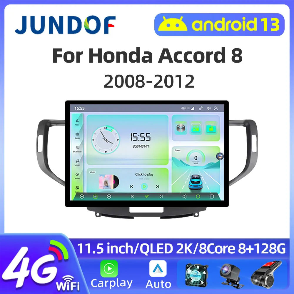 

11.5" 2 Din Android 13 Car Radio for Honda Accord 8 2008-2012 Multimedia Player Stereo wireless Carplay Auto GPS 4G Head Unit