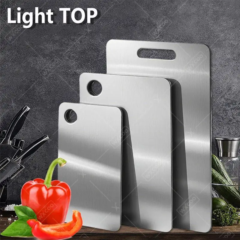 

WXCOO Kitchen Cutting Board Food Grade Chopping Cutting Boards Thickened Stainless Steel Boards for Cut Vegetables Fruit Meat