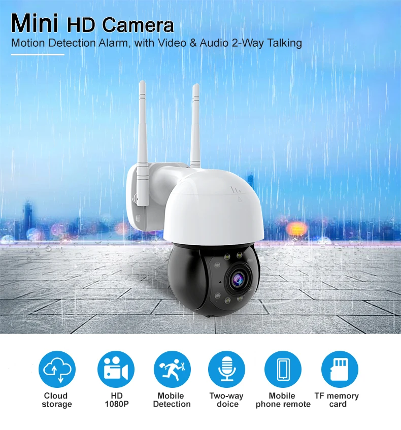 TAIBOAN Outdoor Tuya WiFi IP Camera HD 2MP Surveillance Camera Full Color Ai Human Tracking Security Monitor Cameras APP Control