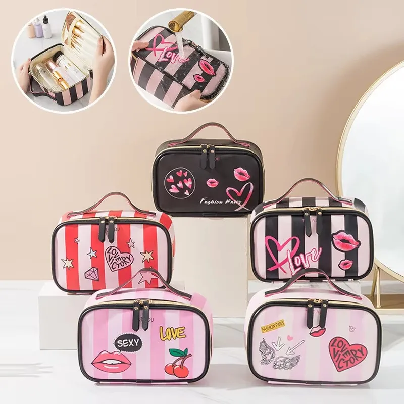 

Travel PU Toiletries Bag Multifunctional Portable Diamond Shaped Storage Bag Large Capacity Waterproof Four in One Makeup Bag
