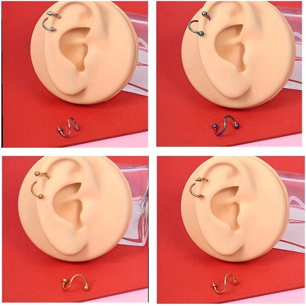 Juego de 2 uds de pendientes en forma de S, pendientes de hueso en espiral, estilo minimalista clásico, joyería para Piercing en la oreja de acero inoxidable